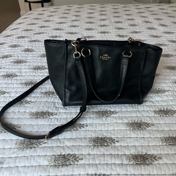 Coach Black Leather Mini Crosby Carryall Bag - Picture 2 of 10